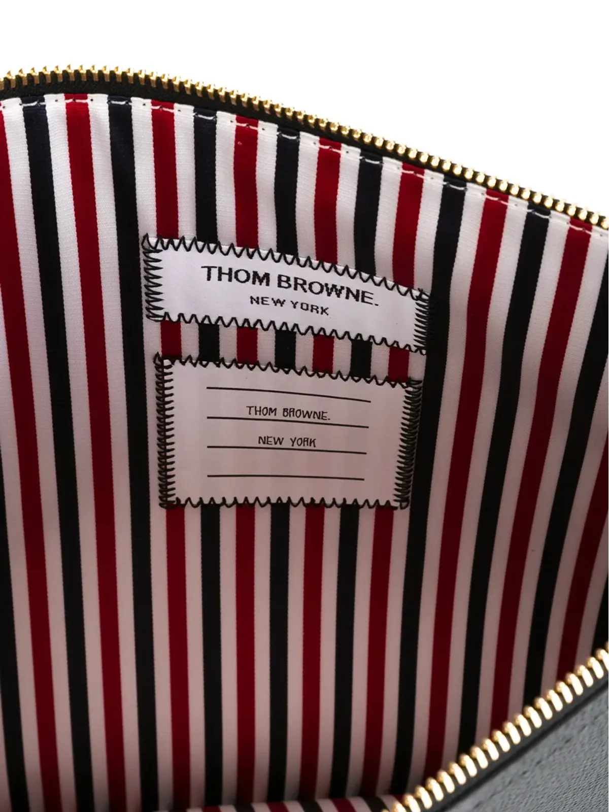Thom Browne ロゴスタンプレザー ドキュメントホルダー(ブラック) - 画像5