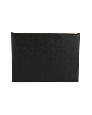 Thom Browne ロゴスタンプレザー ドキュメントホルダー(ブラック) - サムネイル3