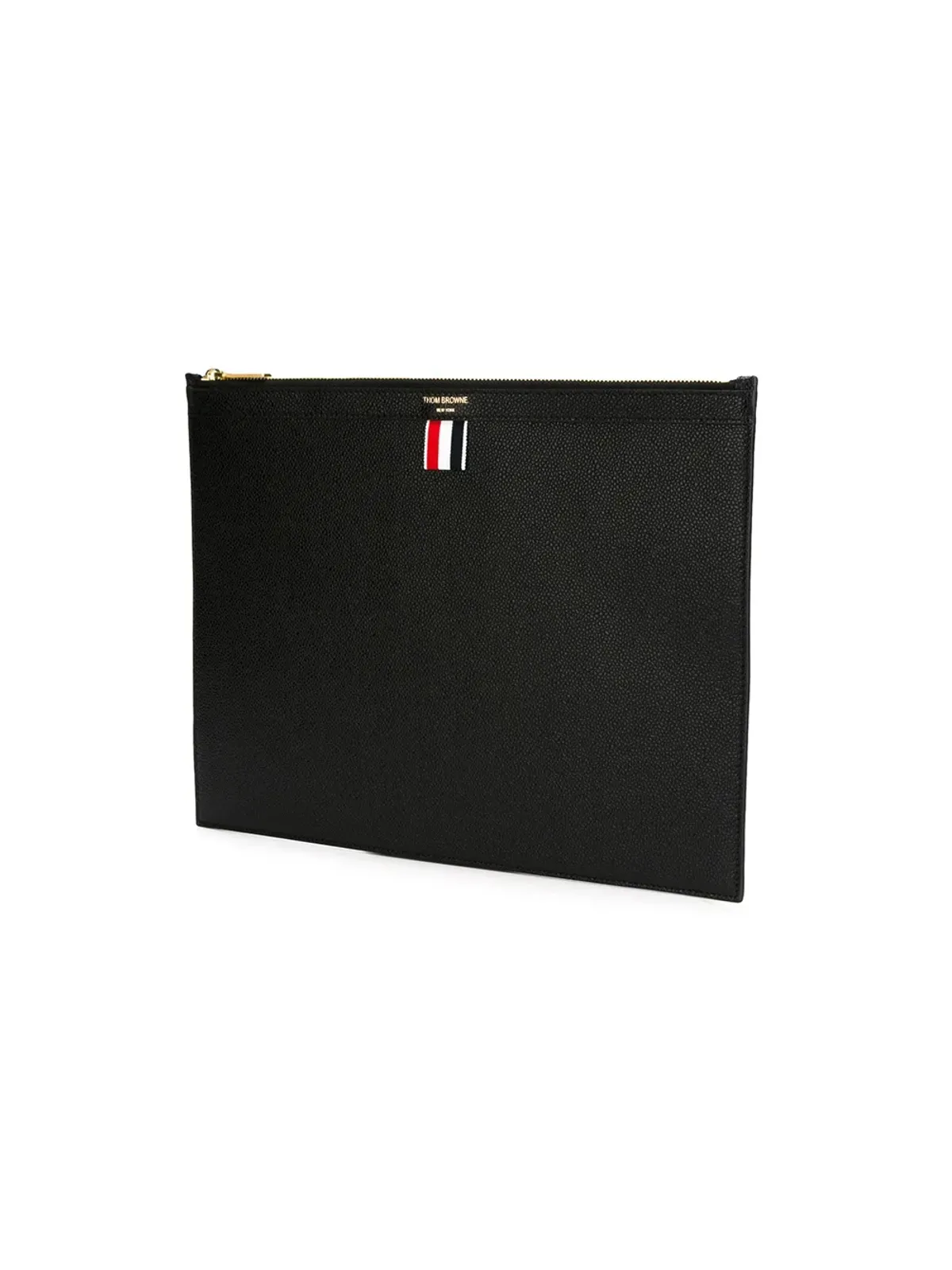 Thom Browne ロゴスタンプレザー ドキュメントホルダー(ブラック) - 画像4