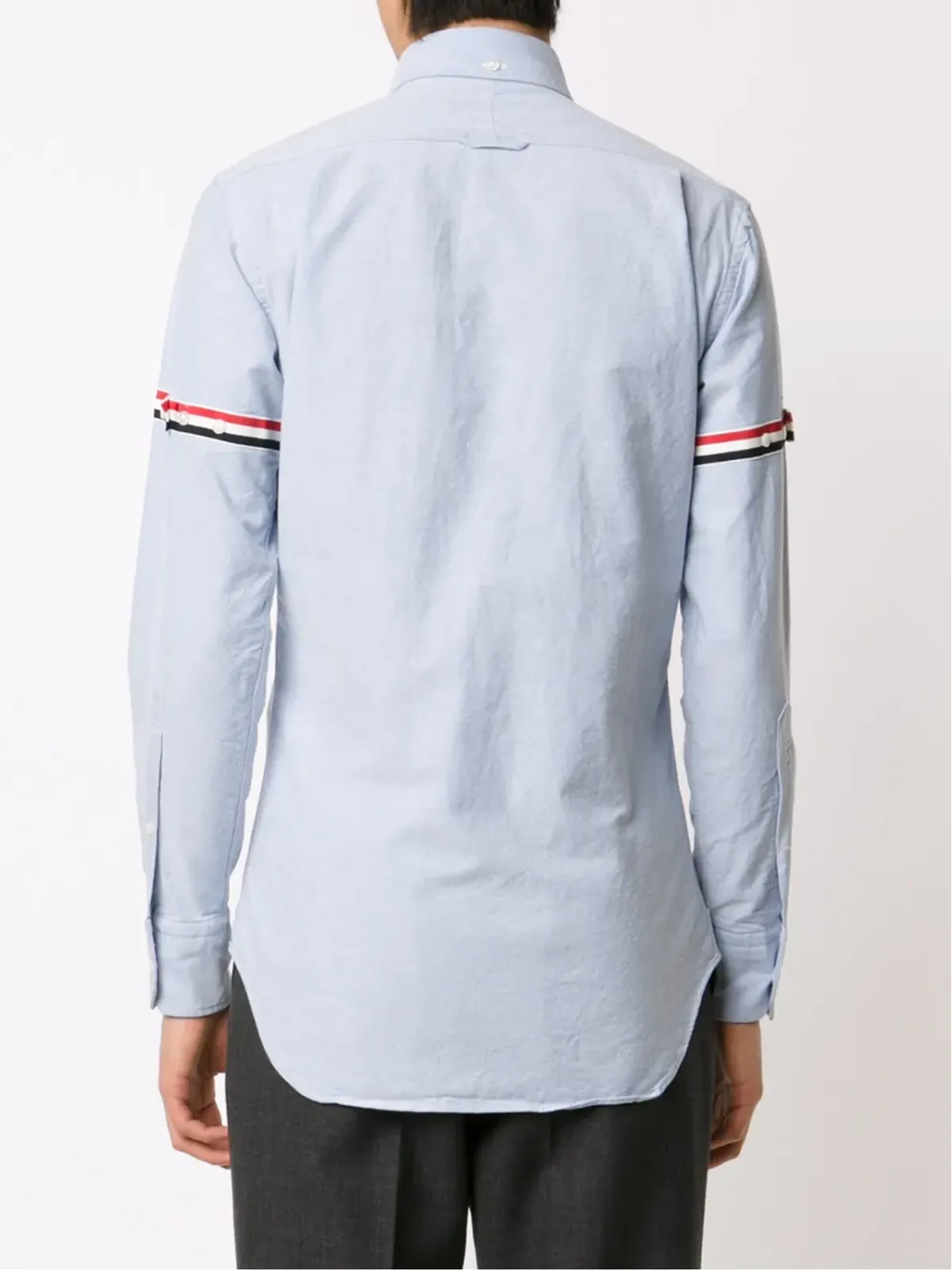 Thom Browne グログランアームバンド コットン シャツ - Blue - 画像4