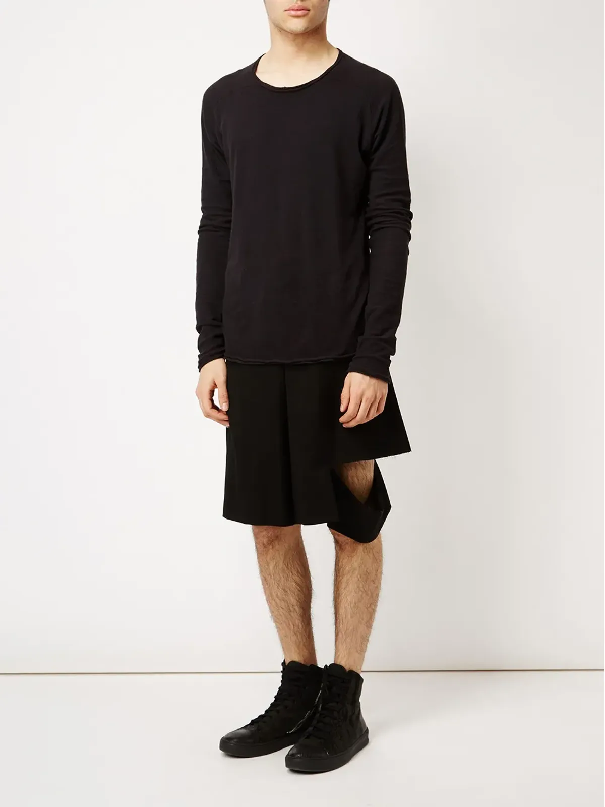 Comme des Garçons Homme Plus カットアウトショーツ - ブラック - 画像2