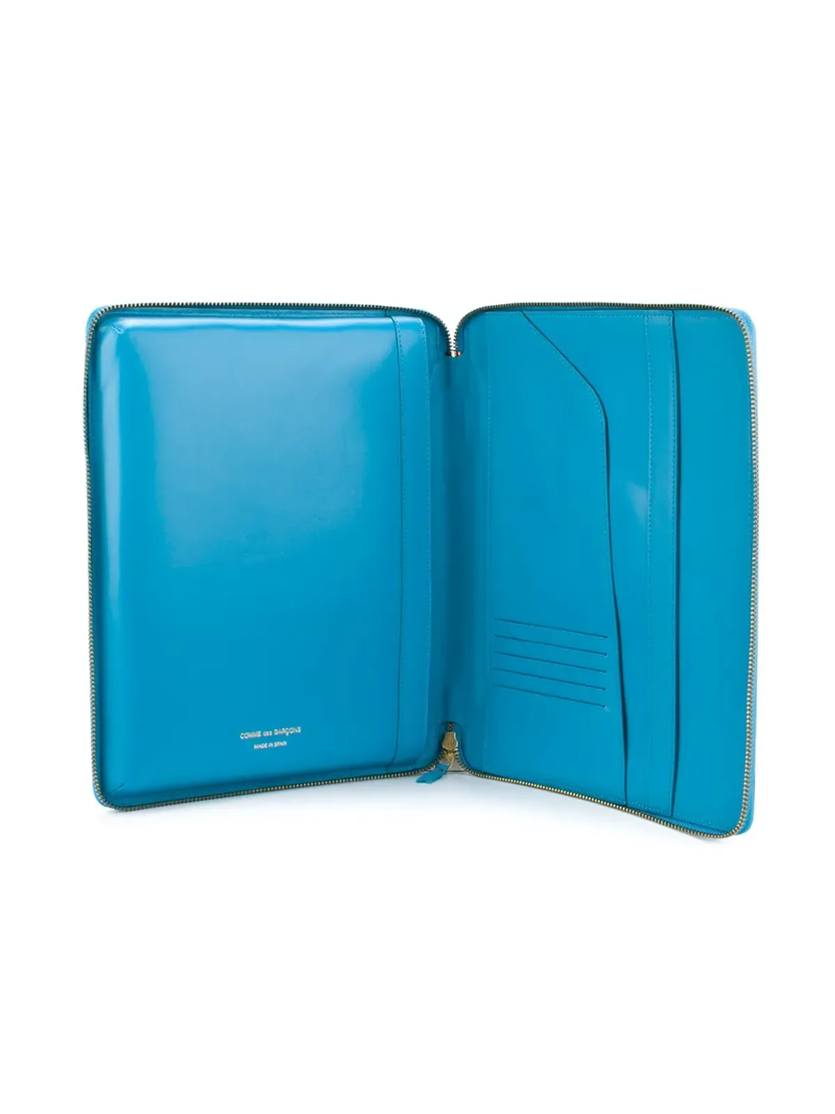 Comme Des Garçons Wallet iPadケース ジップアップ レザー ブルー - 画像5