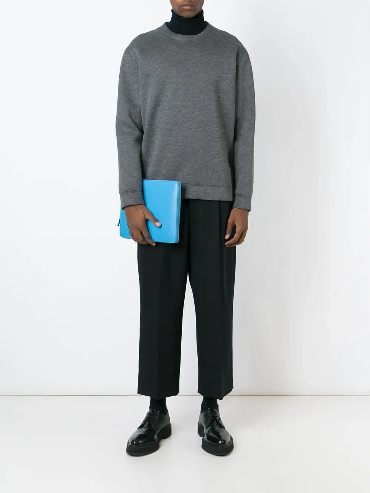 Comme Des Garçons Wallet iPadケース ジップアップ レザー ブルー - 画像2