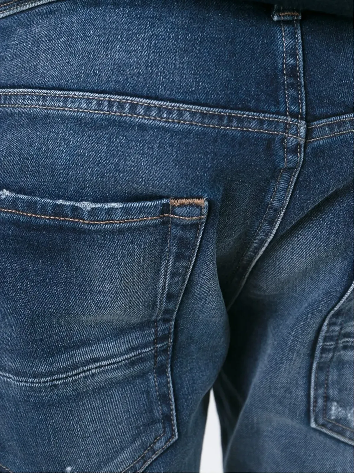 7 For All Mankind ブルー ストーンウォッシュ スリムフィット ジーンズ - 画像5
