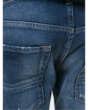7 For All Mankind ブルー ストーンウォッシュ スリムフィット ジーンズ - サムネイル5