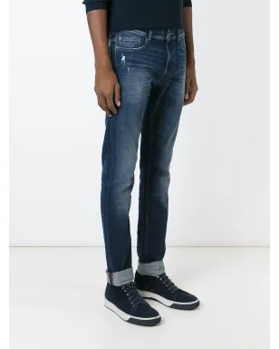 7 For All Mankind ブルー ストーンウォッシュ スリムフィット ジーンズ - サムネイル3