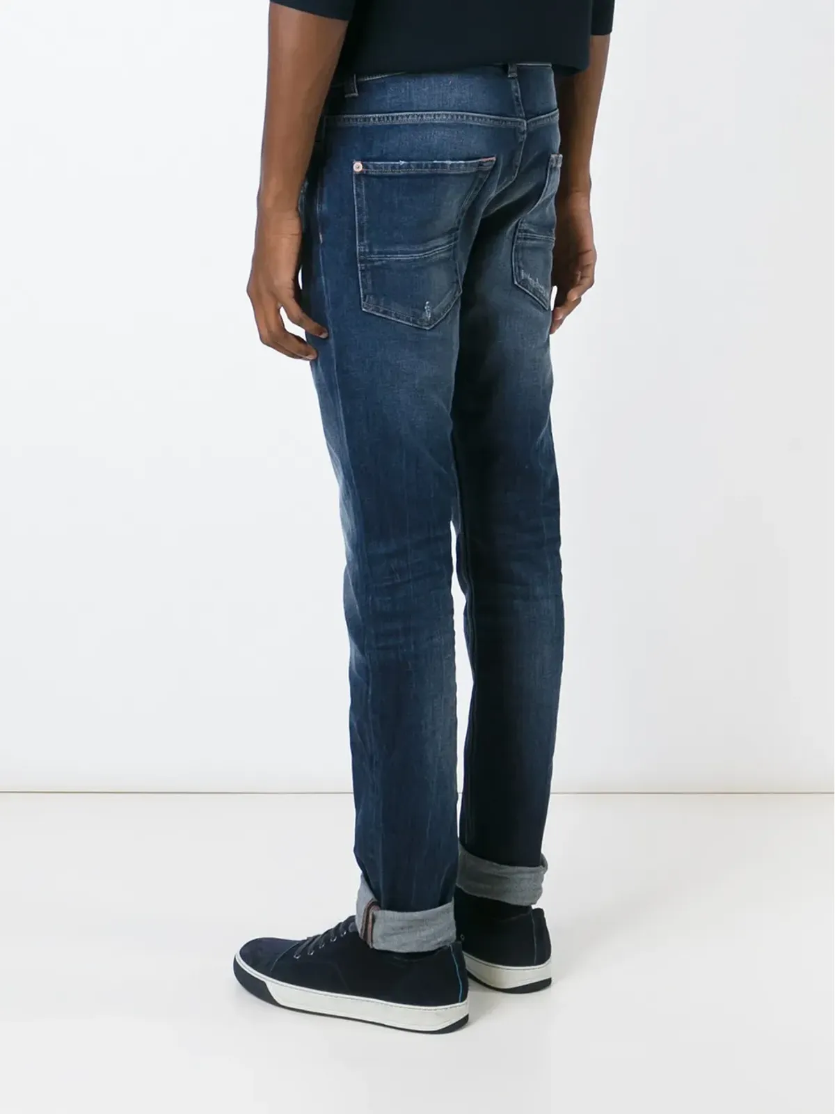 7 For All Mankind ブルー ストーンウォッシュ スリムフィット ジーンズ - 画像4