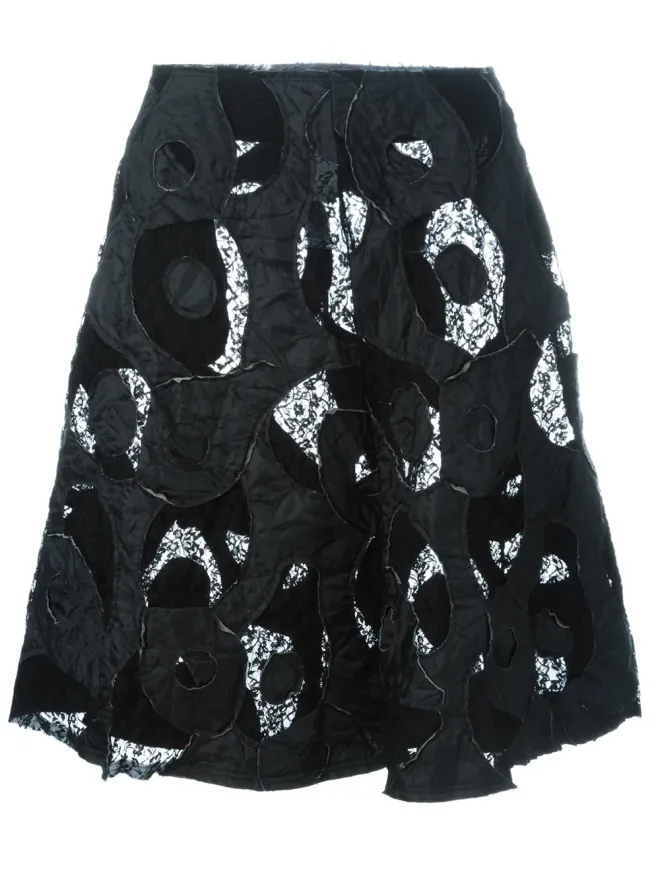 Comme des Garçons Comme des Garçons Comme Des Garçons Comme Des Garçons アップリケディテールのレーススカートの商品画像