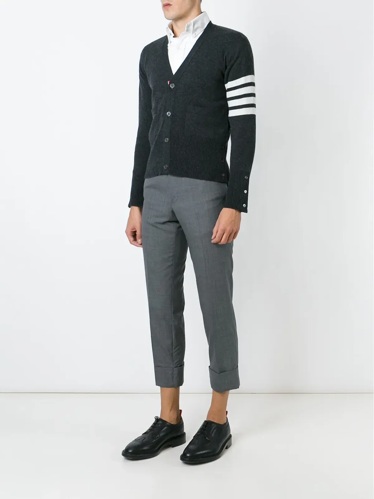 Thom Browne 4-Bar クラシックVネック カーディガン - 画像3