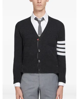 Thom Browne 4バー・ストライプ カシミヤ カーディガン - グレー - サムネイル1
