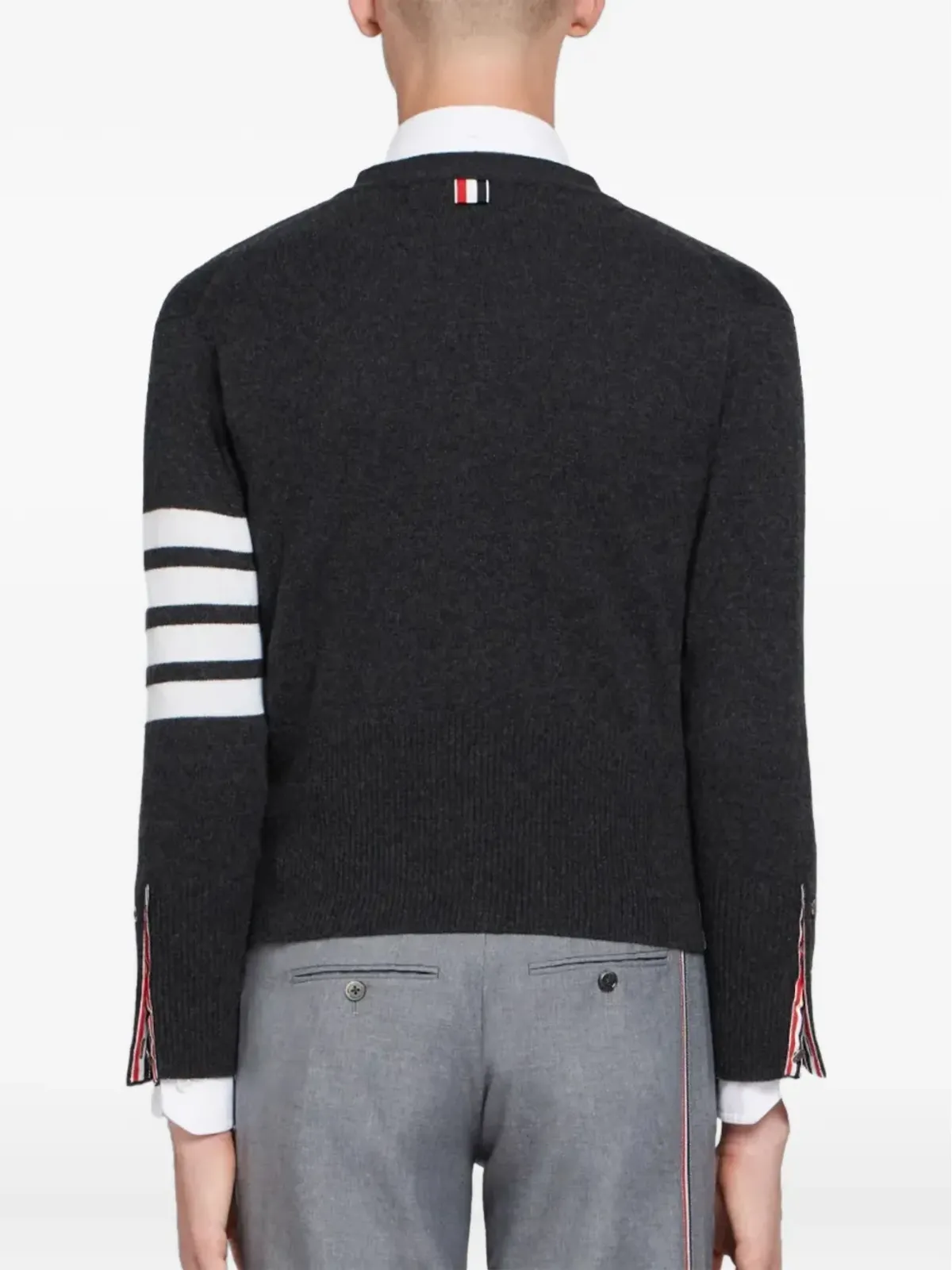 Thom Browne 4バー・ストライプ カシミヤ カーディガン - グレー - 画像3