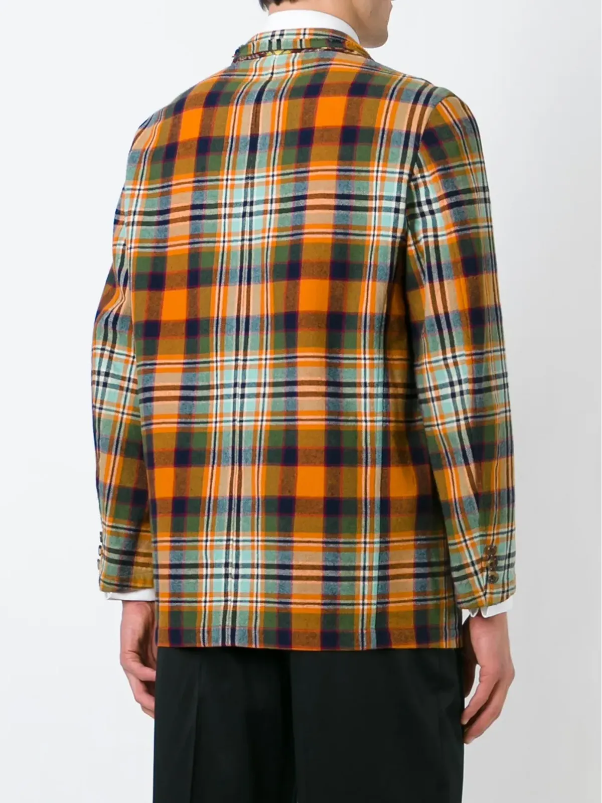 Comme Des Garçons Pre-Owned ビンテージ タータンブレザー - オレンジ - 画像4