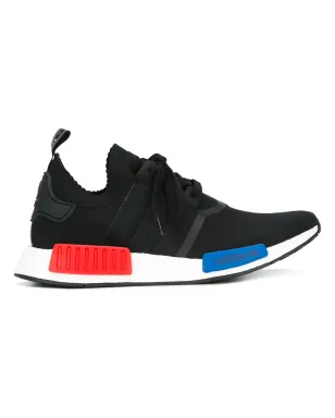 adidas NMD R1 Primeknit OG ブラック/レッド/ブルー スニーカー - サムネイル1