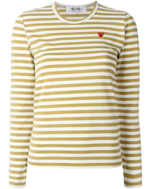 Comme Des Garçons Play ハートパッチストライプトップ - サムネイル1