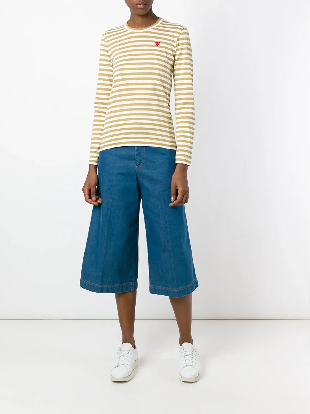 Comme Des Garçons Play ハートパッチストライプトップ - 画像2