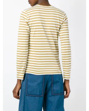 Comme Des Garçons Play ハートパッチストライプトップ - サムネイル4