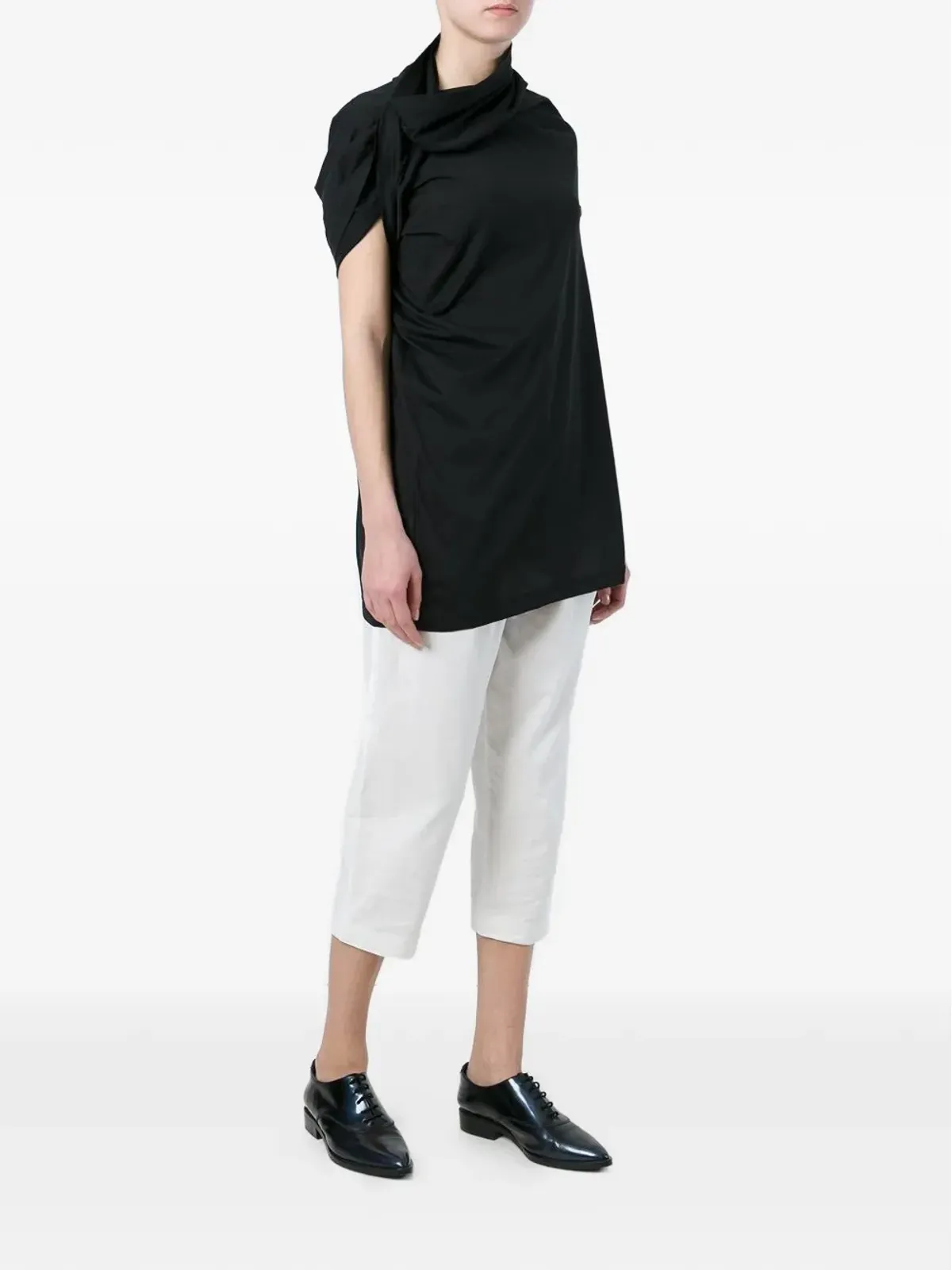 Junya Watanabe アシンメトリック カウルネック Tシャツ - 画像2