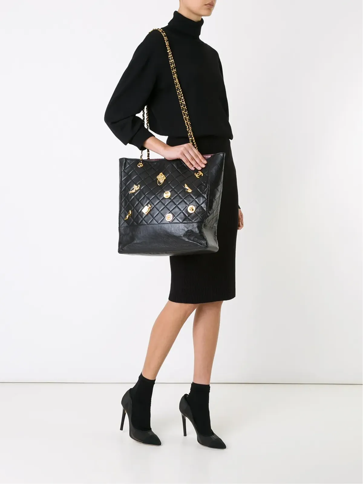 CHANEL Pre-Owned メタリックアイコンチャーム トート - 画像2
