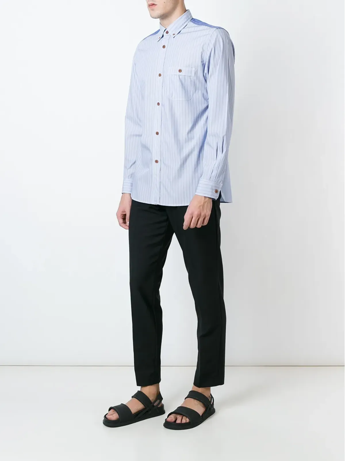 Junya Watanabe MAN ストライプ柄パネルシャツ - 画像2