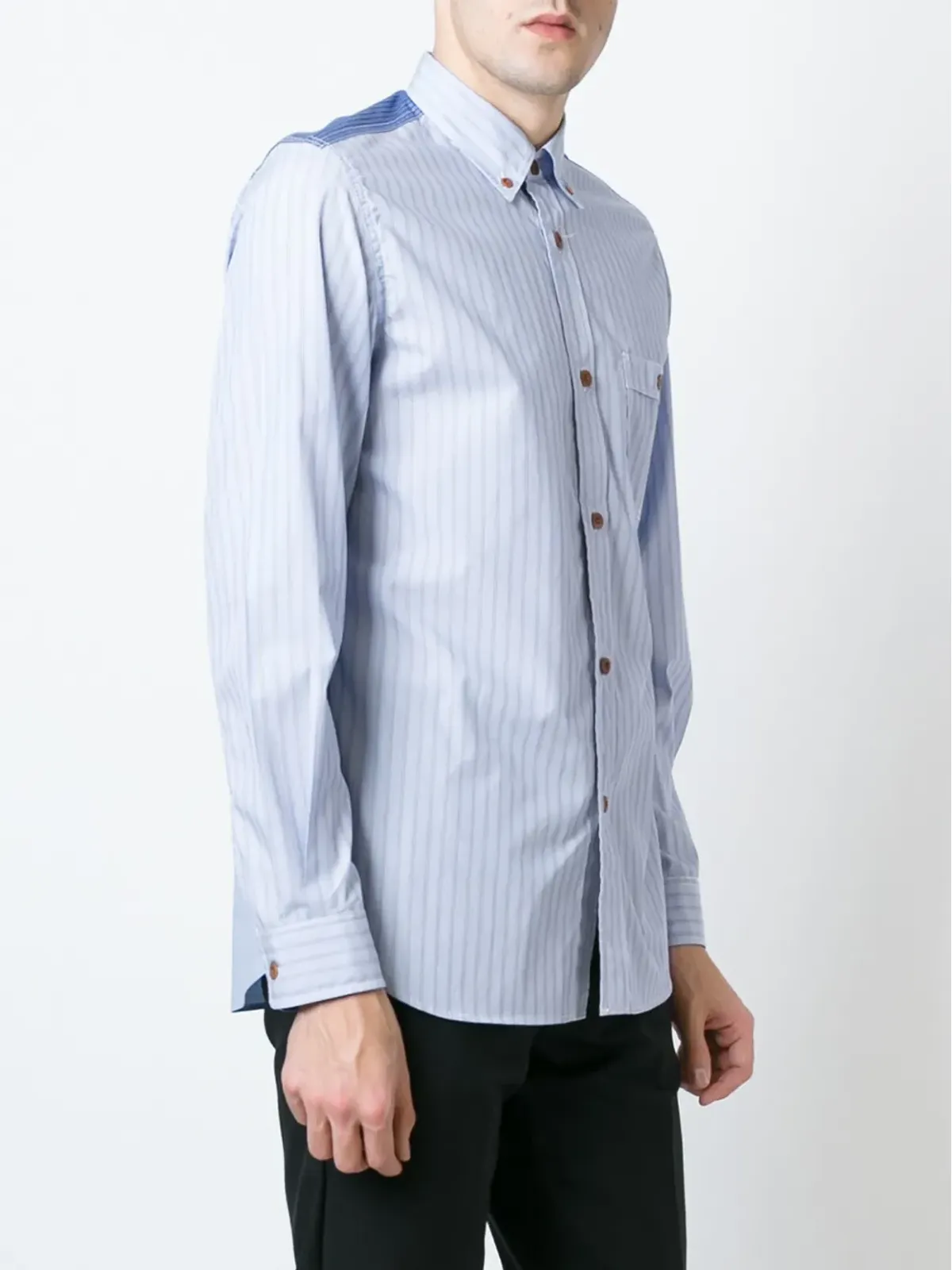 Junya Watanabe MAN ストライプ柄パネルシャツ - 画像3