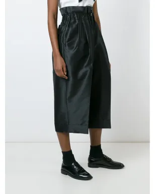 Comme Des Garçons クロップド丈プリーツパンツ - ブラック - サムネイル3