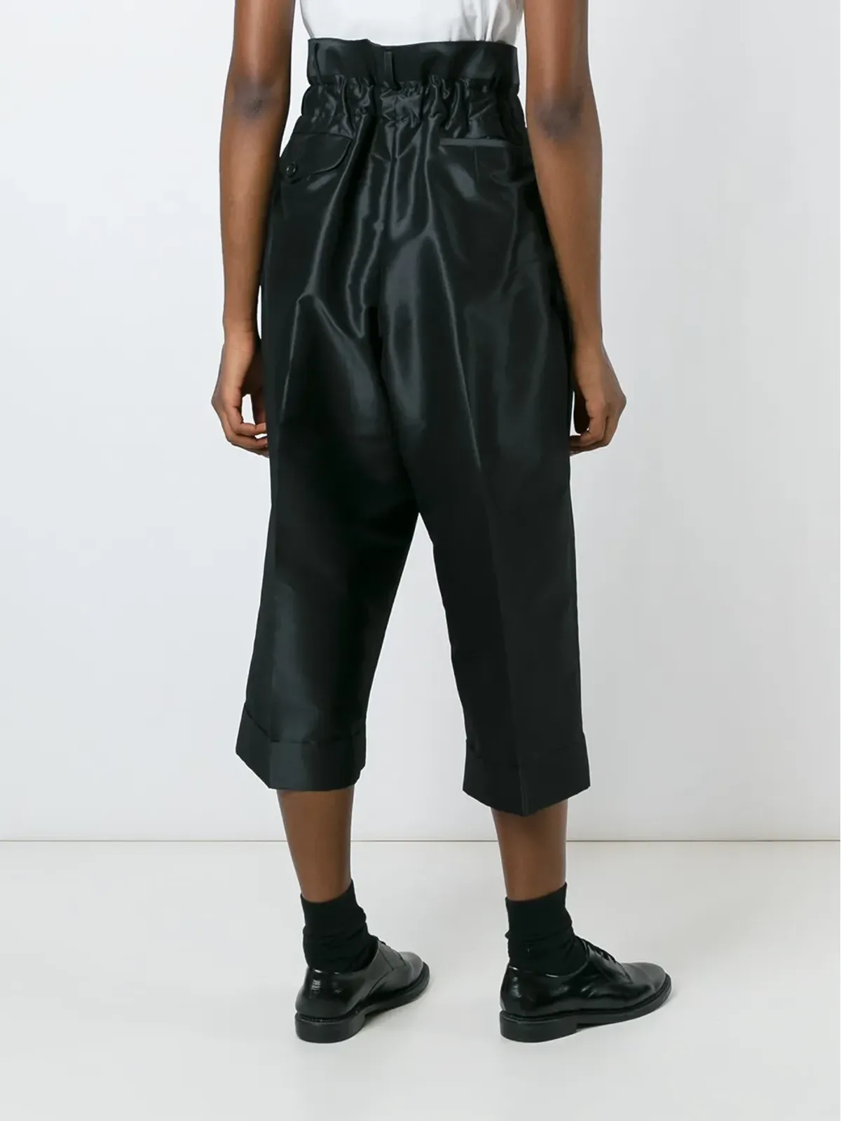 Comme Des Garçons クロップド丈プリーツパンツ - ブラック - 画像4