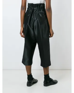 Comme Des Garçons クロップド丈プリーツパンツ - ブラック - サムネイル4