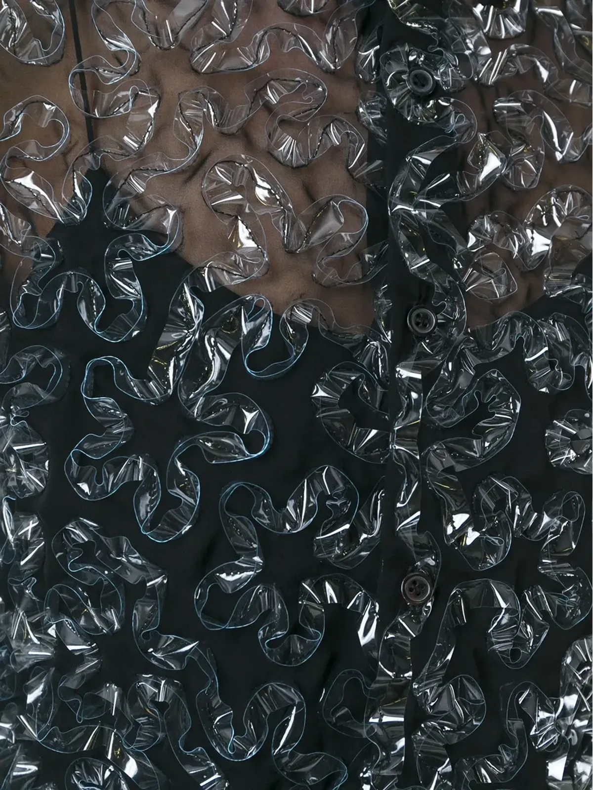 Noir Kei Ninomiya PVCアップリケ透けシャツ - 画像3