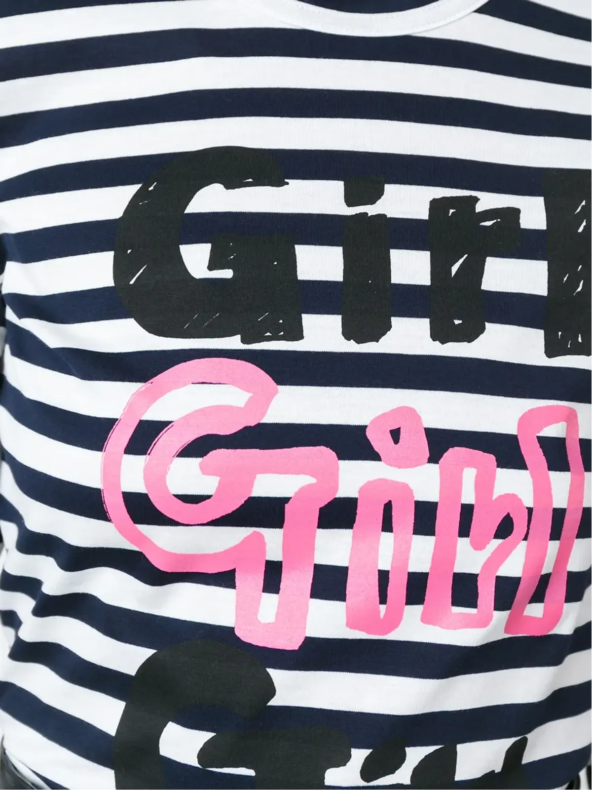 Comme Des Garçons Girl ストライプ『Girl』プリントTシャツ - 画像5