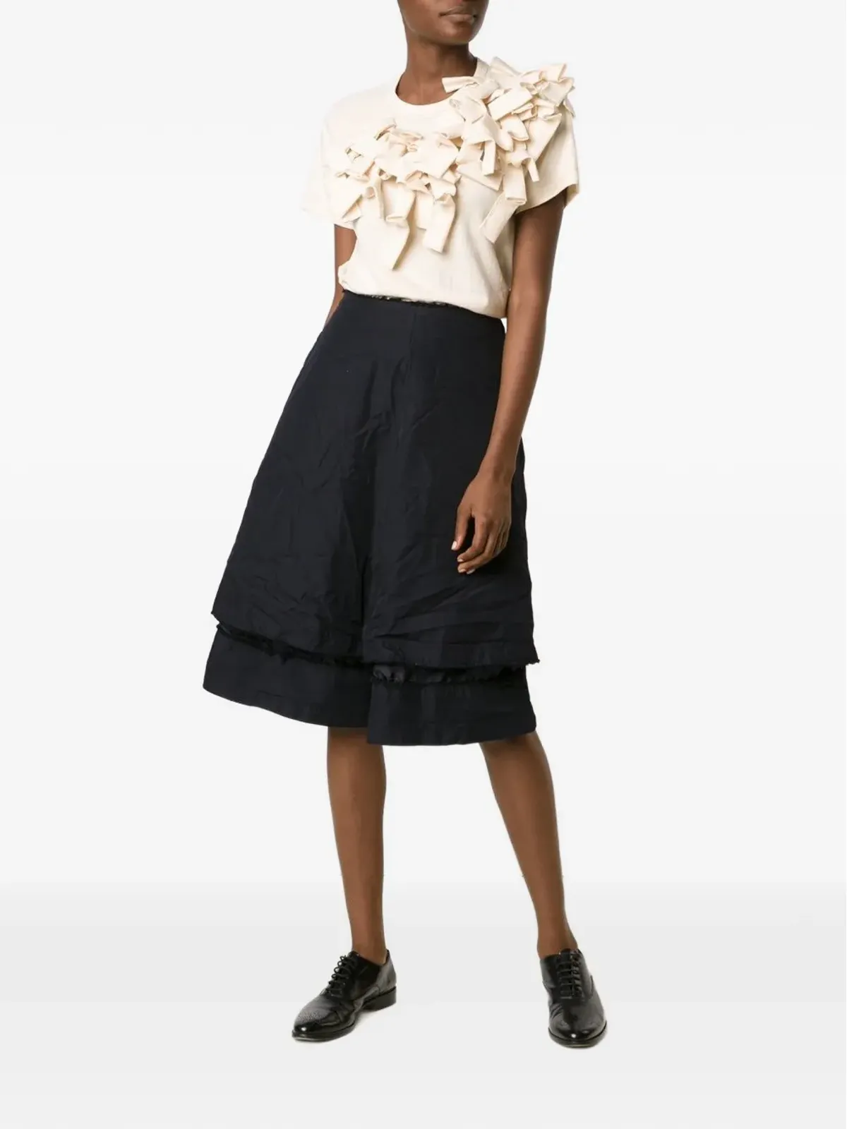 Comme Des Garçons フリルアップリケ Tシャツ - 画像2