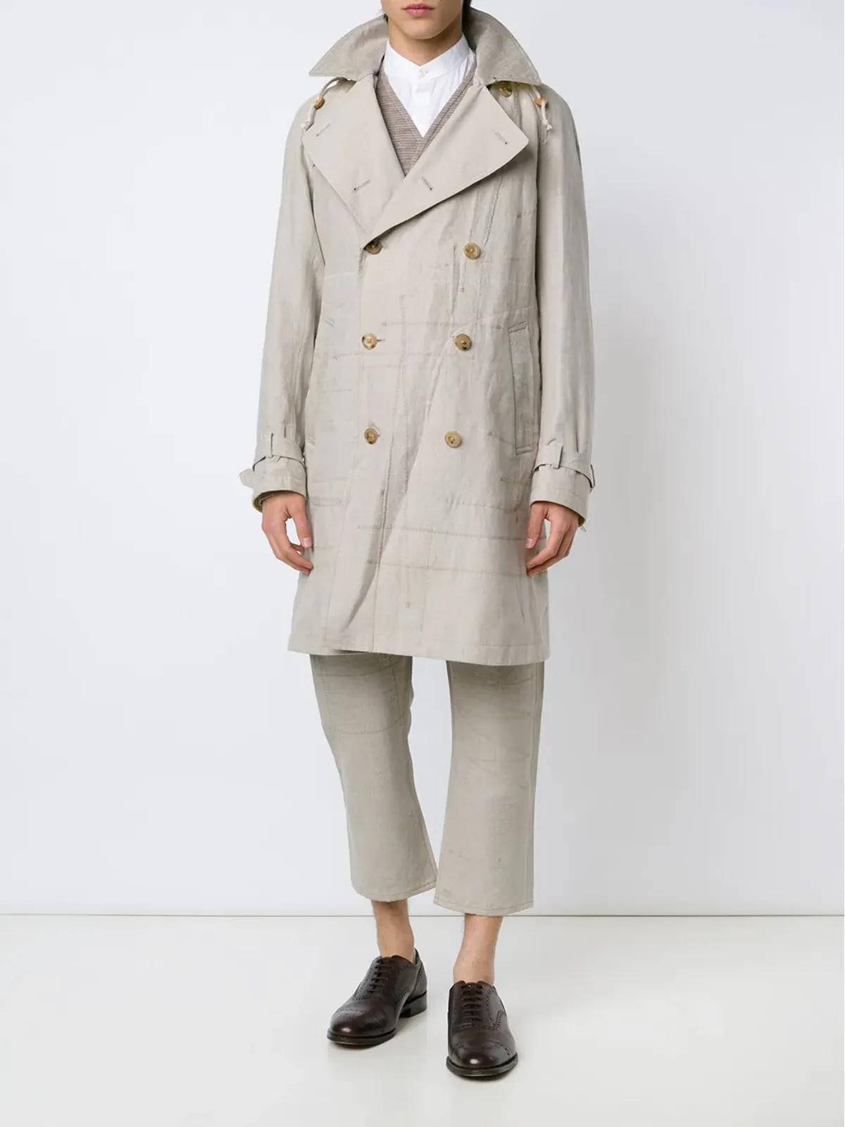 Junya Watanabe MAN 露出縫製トレンチコート - 画像2