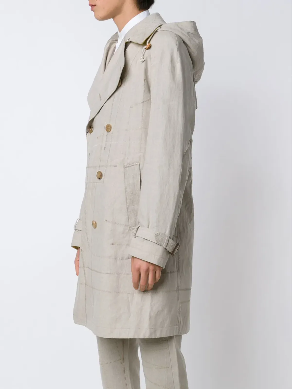 Junya Watanabe MAN 露出縫製トレンチコート - 画像3