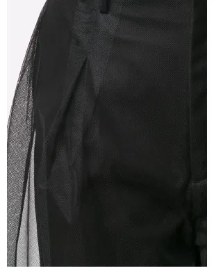 Noir Kei Ninomiya チュールオーバーレイ クロップドパンツ - サムネイル5