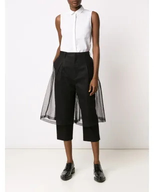Noir Kei Ninomiya チュールオーバーレイ クロップドパンツ - サムネイル2
