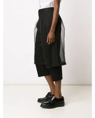 Noir Kei Ninomiya チュールオーバーレイ クロップドパンツ - サムネイル3