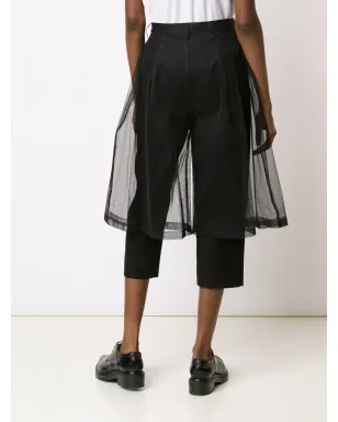 Noir Kei Ninomiya チュールオーバーレイ クロップドパンツ - サムネイル4
