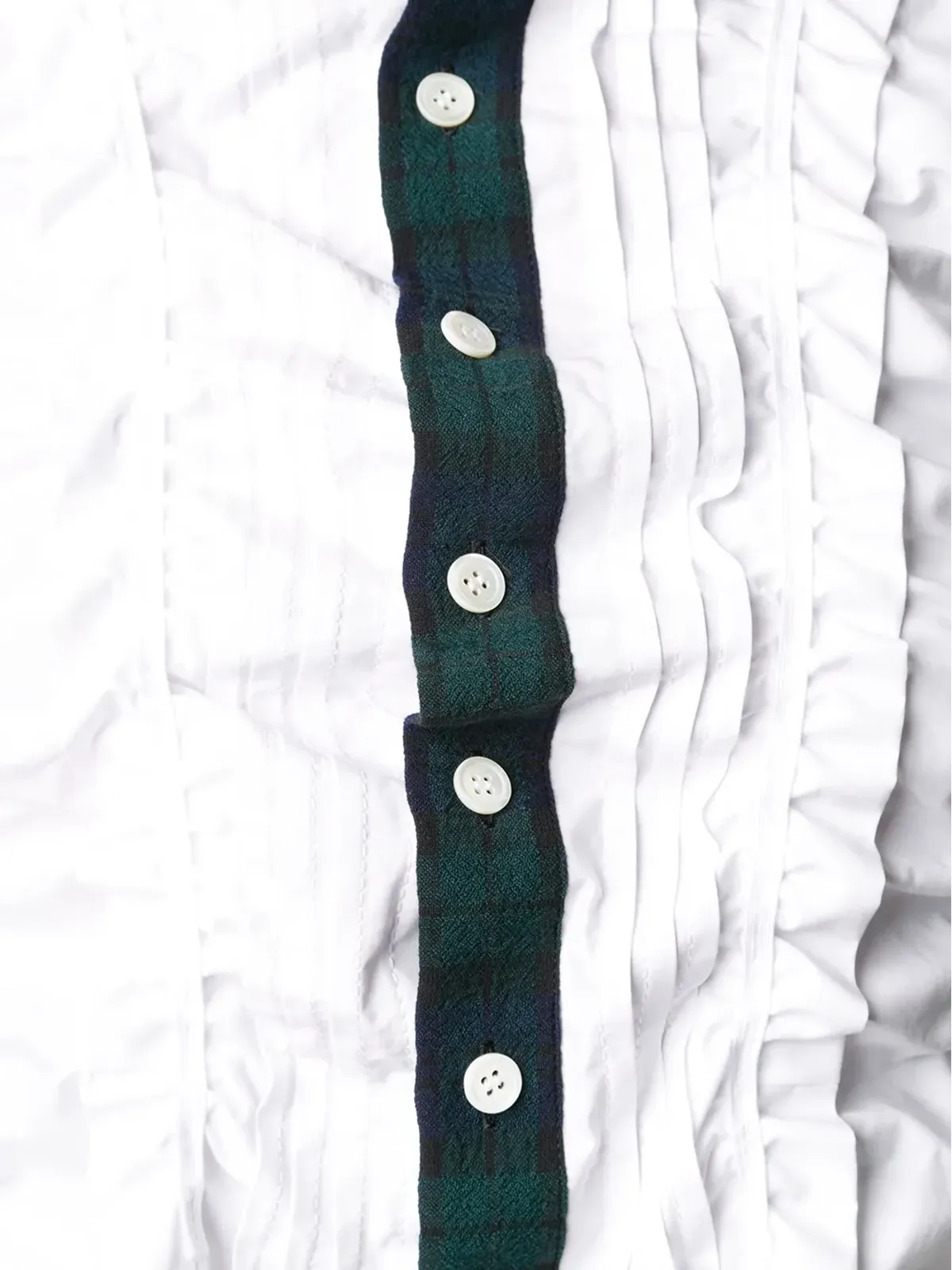 Comme Des Garçons タータン柄トリム付きシャツドレス - 画像5