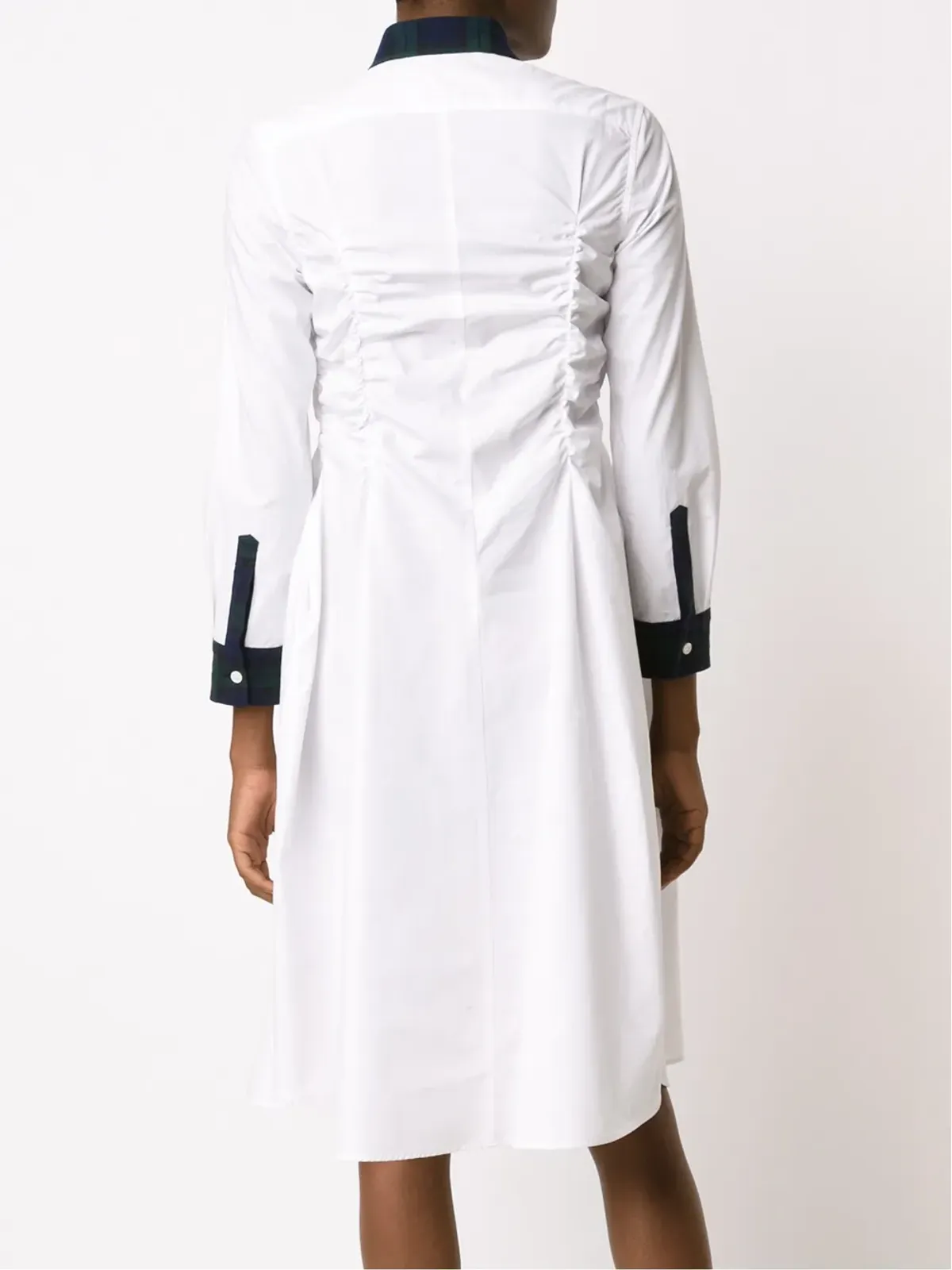 Comme Des Garçons タータン柄トリム付きシャツドレス - 画像4