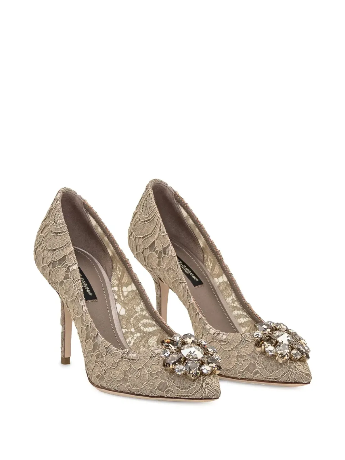 Dolce & Gabbana ベルッチ レインボーレース ブローチディテール パンプス - Brown - 画像2