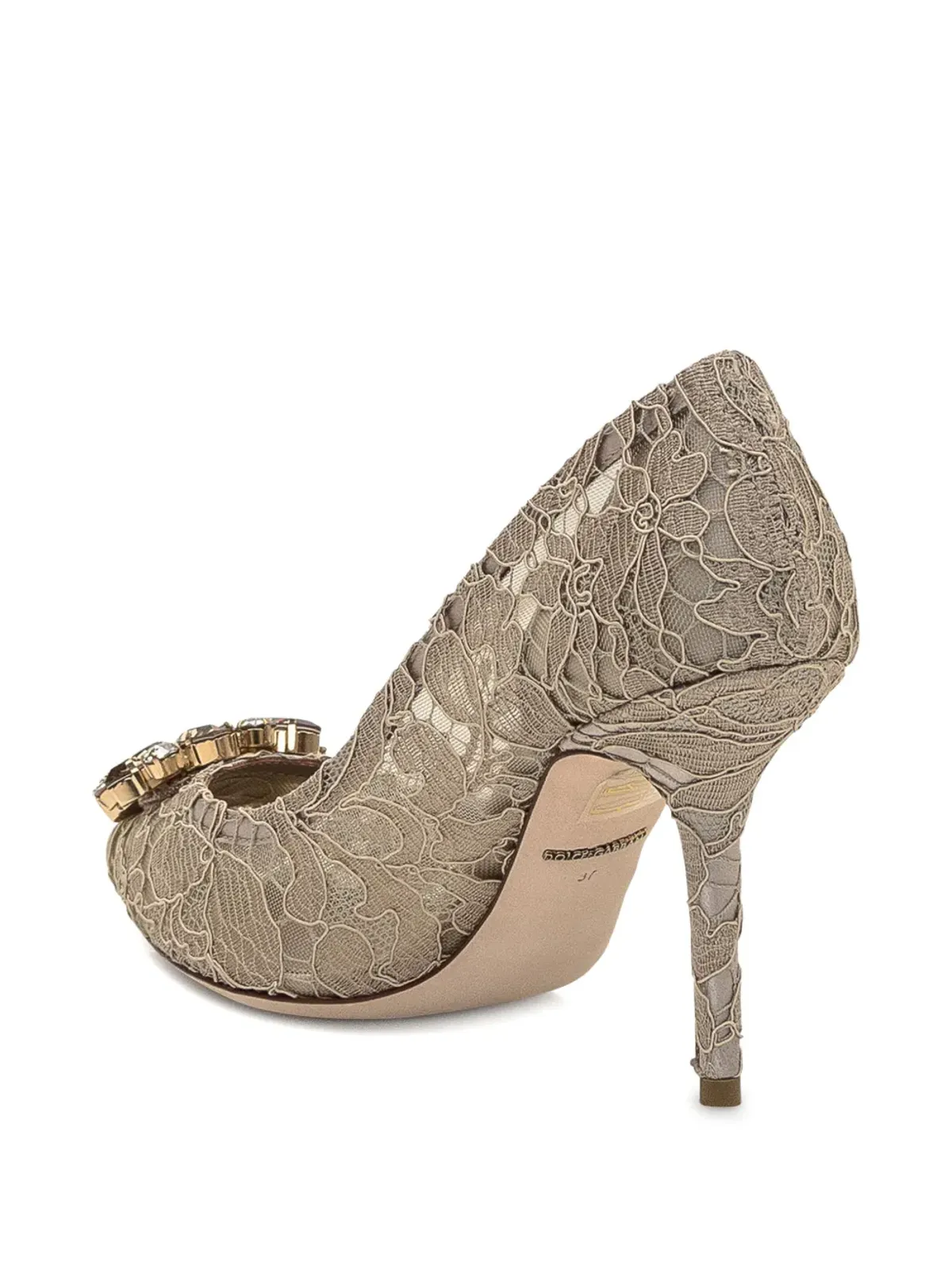 Dolce & Gabbana ベルッチ レインボーレース ブローチディテール パンプス - Brown - 画像3