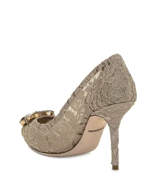 Dolce & Gabbana ベルッチ レインボーレース ブローチディテール パンプス - Brown - サムネイル3