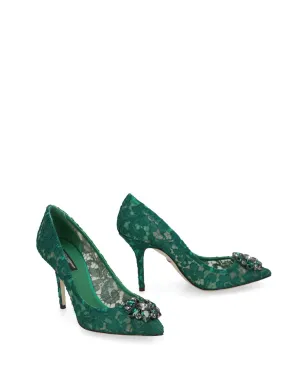 Dolce & Gabbana ベルッチ レースブローチディテール パンプス グリーン - サムネイル2
