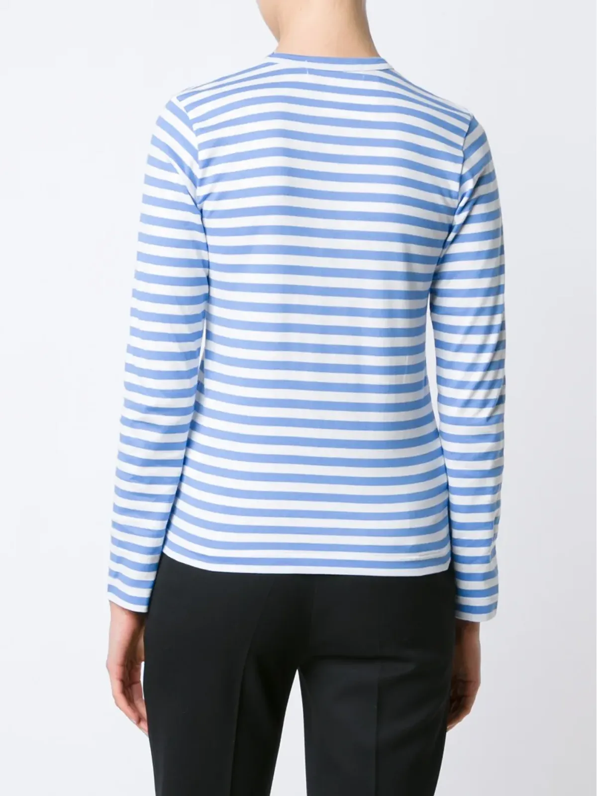 Comme Des Garçons Play ハートロゴ入りストライプTシャツ - 画像5