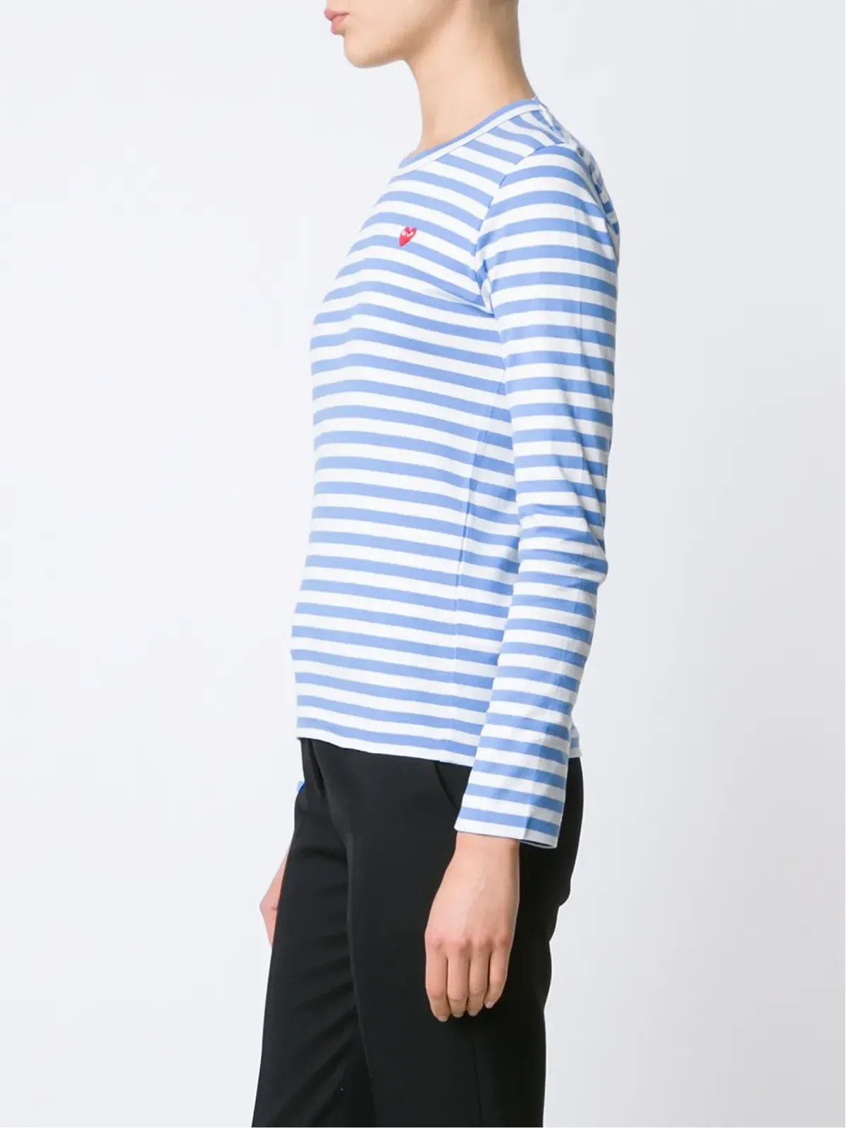 Comme Des Garçons Play ハートロゴ入りストライプTシャツ - 画像4