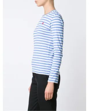 Comme Des Garçons Play ハートロゴ入りストライプTシャツ - サムネイル4