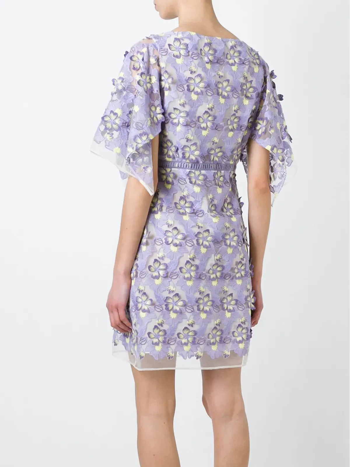 Giamba 刺繍入りシアー花柄ドレス - 画像4