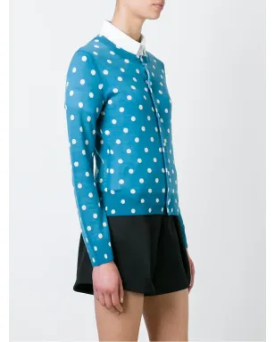 Comme Des Garçons Girl 水玉柄ウールカーディガン ブルー - サムネイル3