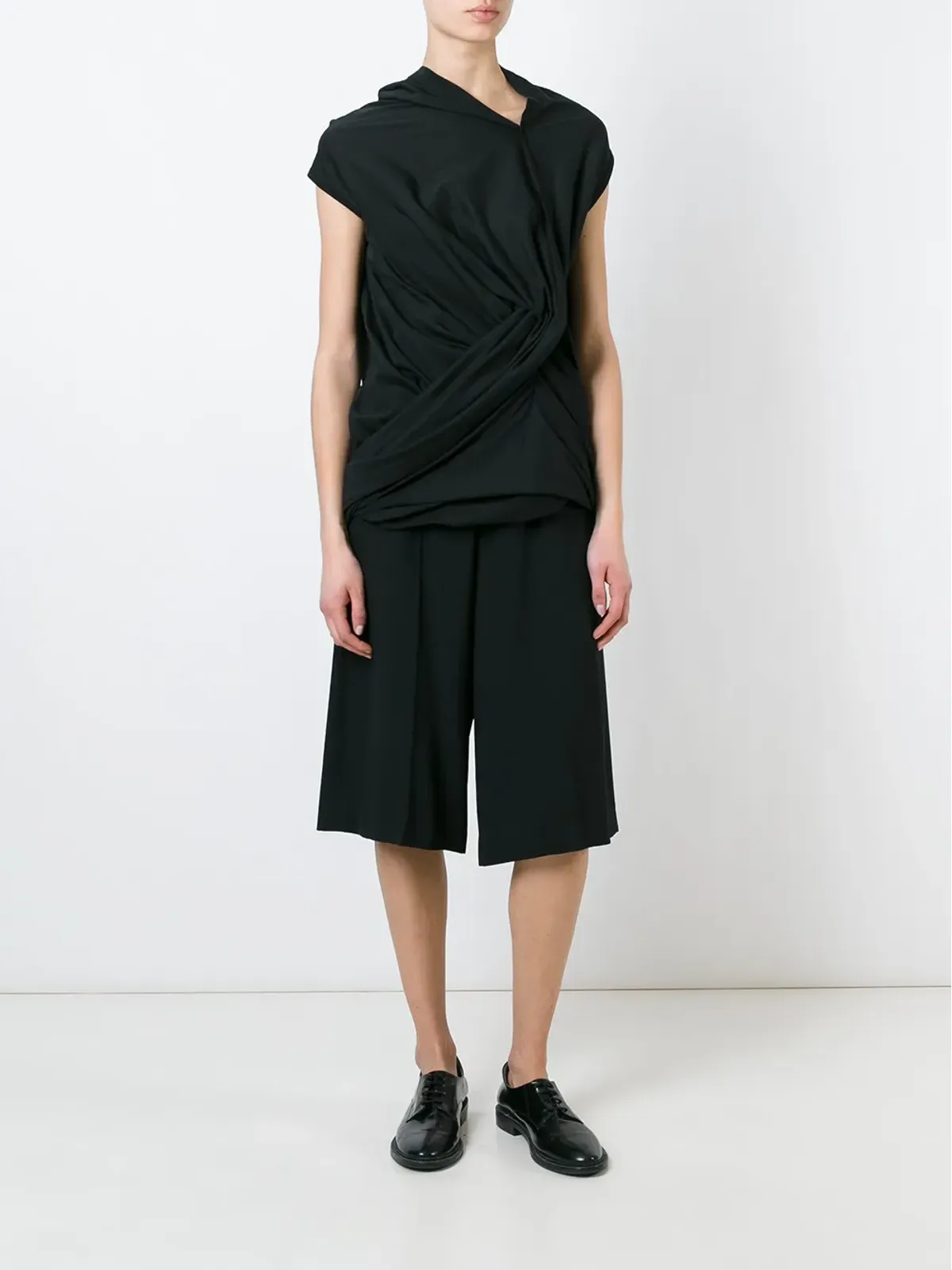 Junya Watanabe ドレープド アシンメトリック Tシャツ - 画像2