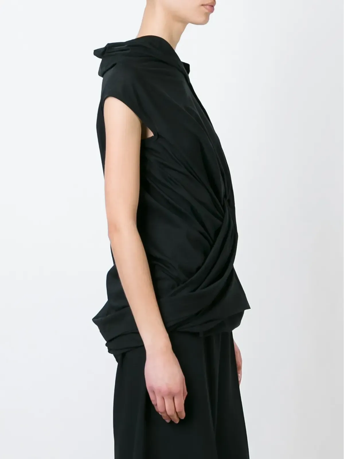 Junya Watanabe ドレープド アシンメトリック Tシャツ - 画像3