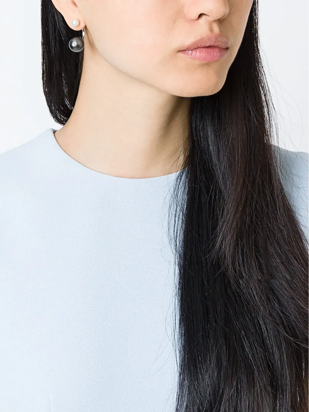 Delfina Delettrez パールピアシング ダイヤモンド ピアス グレー - 画像2